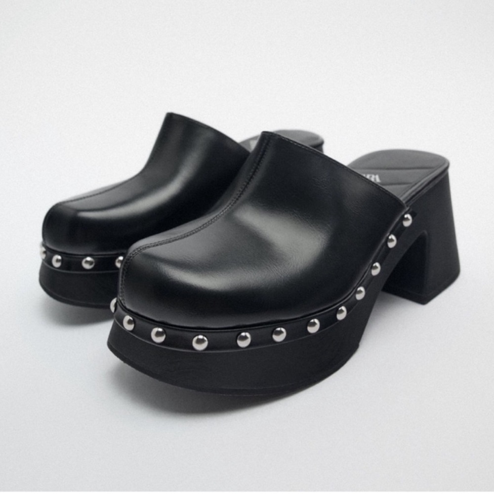 Zara Studded Platform Clogs